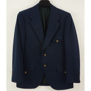 Vintage 1950s RR Rough Rider California Gold Button Disco Suit Jacket 43R Blue